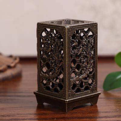 Square Round Vertical Alloy Incense Holder Ornament Inense Burners Indoor Aromatherapy Incense Burner Desktop Home Accessories