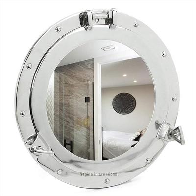 27.94 Cm Premium Silver Lined Aluminium Nickel Coated Nautical Ship's Porthole Window Maritime Wall Decor Mirror