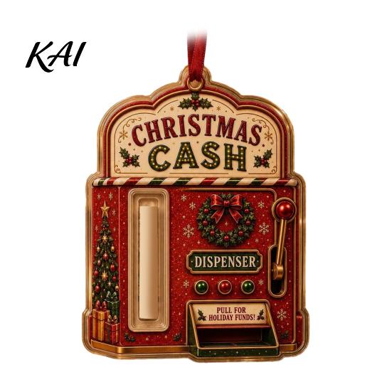 Christmas Tree Money Ornament Holder Ornament, Acrylic Stocking Cash Gift Hanging Decor Creative Holiday Idea for Tree, Festive Pendant with Surprise