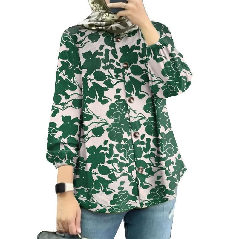 Women's Muslim Floral Puff Sleeve Shirt - New Fashion Arrival