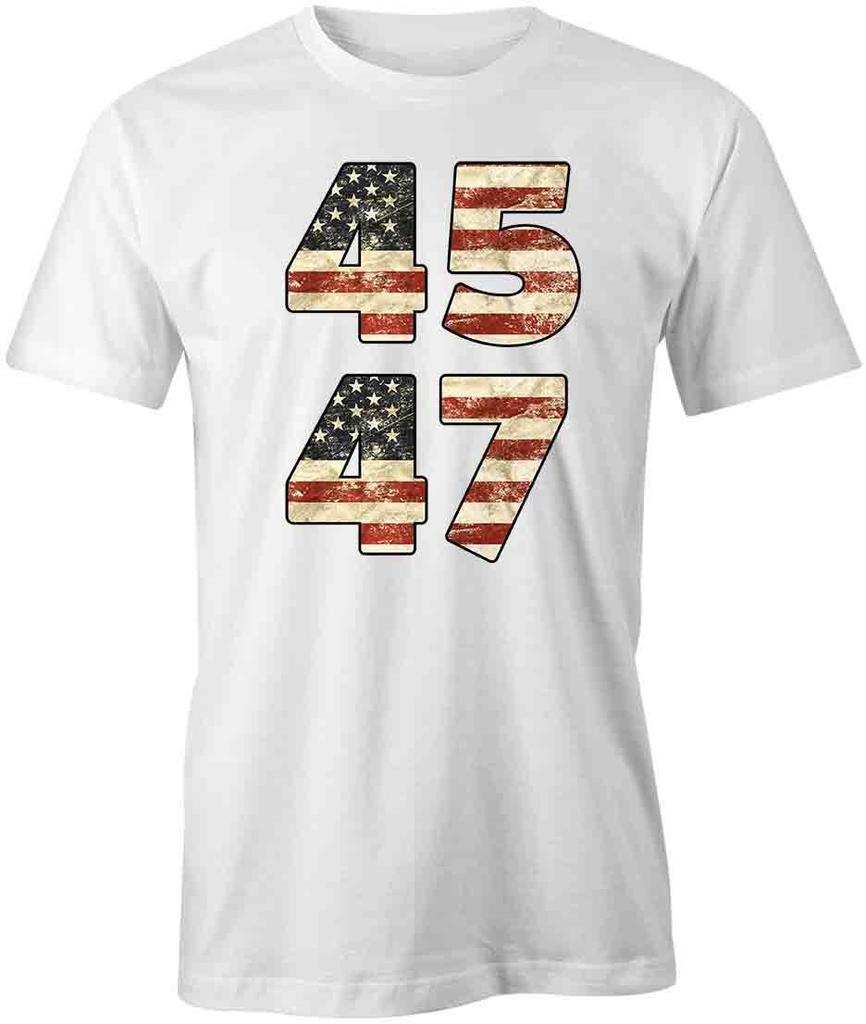 TRUMP 45 47 TShirt Tee Short-Sleeved Cotton POLITICAL CLOTHING S1WCA593