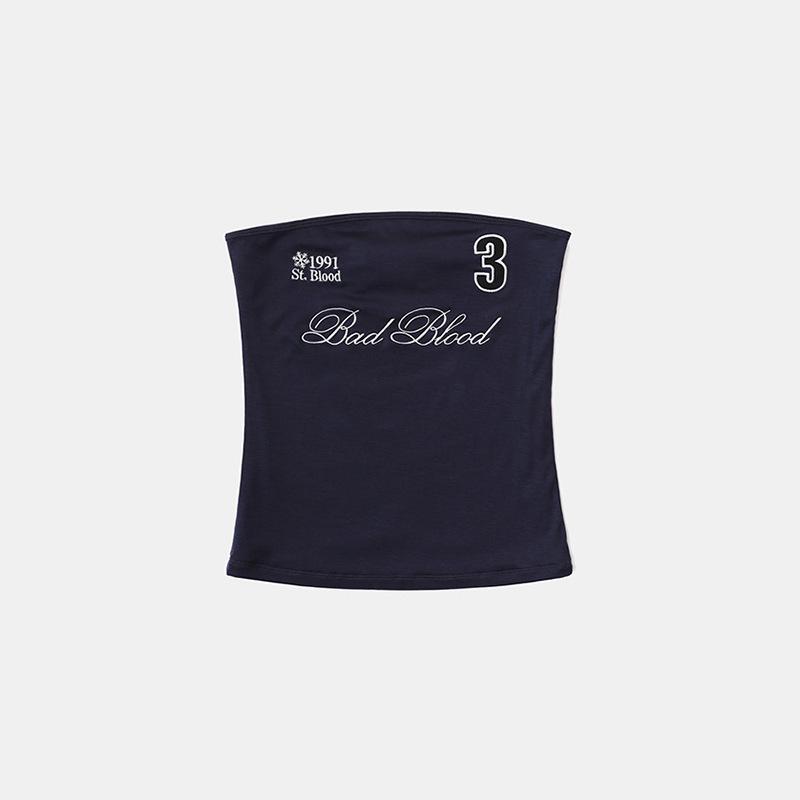 

Korean Badblood American Retro Strapless Camisole for Women Small темно-синий