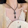 New Chinese Retro Zen Tassel Necklace for Women - Trendy Autumn/Winter High-Grade Sweater Chain