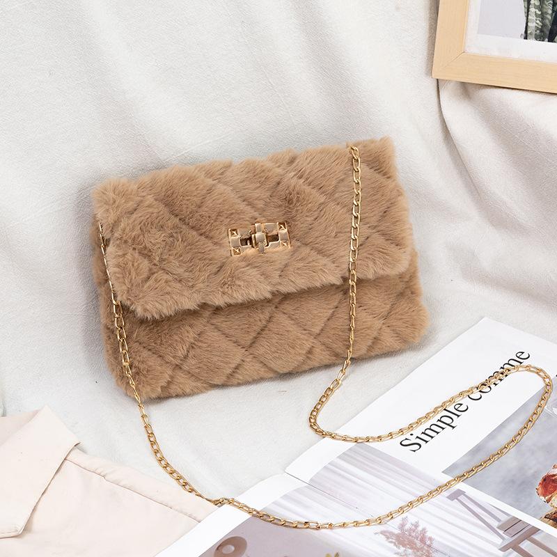 Mao Mao messenger bag women's autumn and winter new trendy fashion simple chain shoulder bag lock small square bag