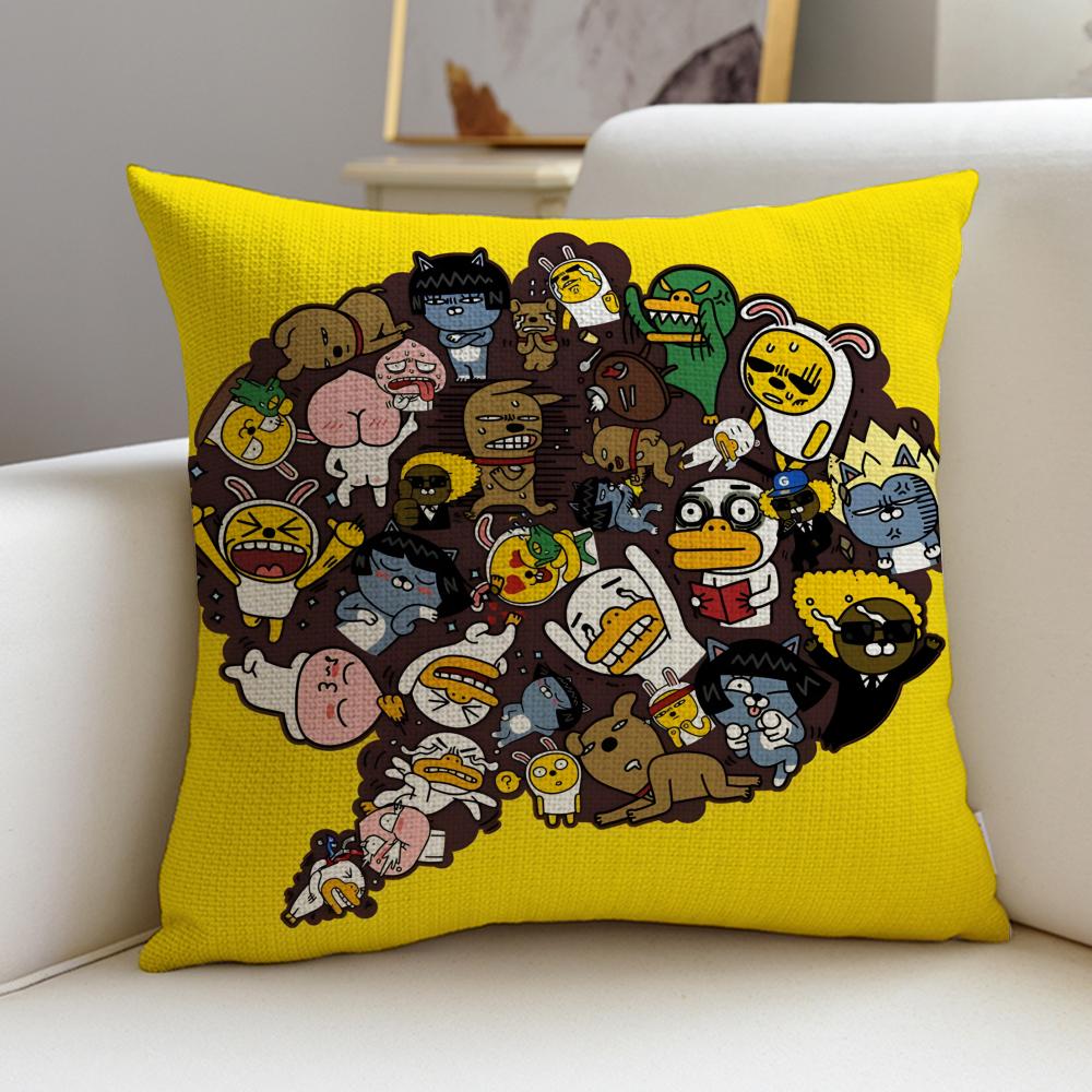 

Popular KKakao FriendsS Cushion Cover Breathable and skinfriendly linen pillowcase square removable and washable cushion 30X30cm