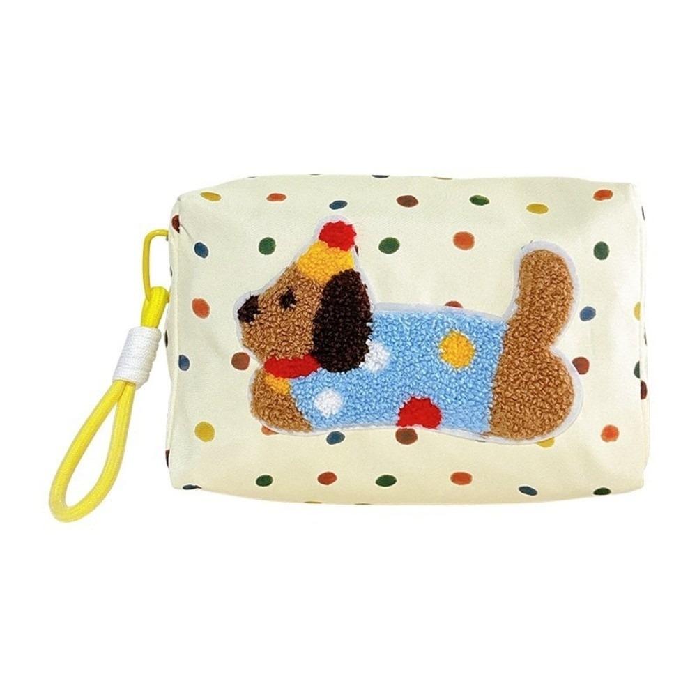 Zipper Travel Toilet Bag Large Capacity Skincare Storage Bag Cartoon Puppy Cosmetic Bag Stationery