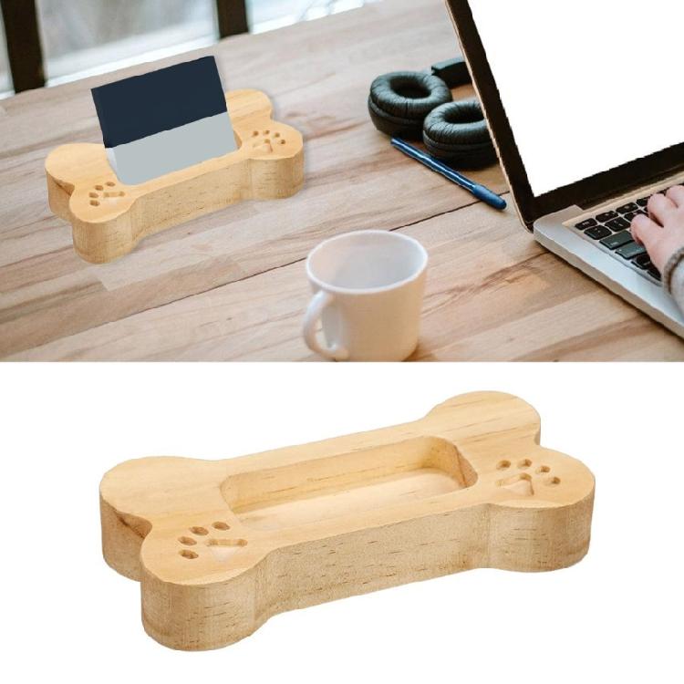 Sophisticated Wood Card Holder Sturdy Desk Storage Display Organizers Home Accessory with Pet Paws Accent 2 Pack