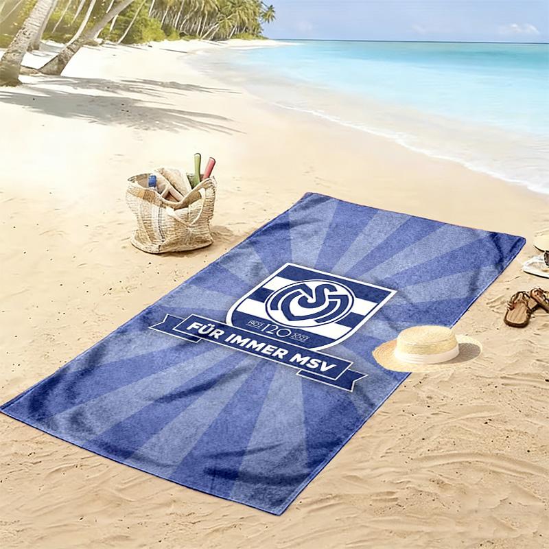 Asciugamano da Spiaggia MSV Duisburg Stampato, Asciugamano Grande Morbido Asciugatura Rapida per Spiaggia Campeggio Nuoto