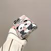 Cute Panda Flower Silver Plated Glass Phone Case Suitable for iPhone 17 16 15 14 13 12 11 Pro/Max/Plus Scratch Resistant