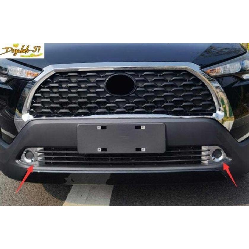 Chrome Front Bumper Fog Light Lamp Cover Trim For Toyota Corolla Cross -
