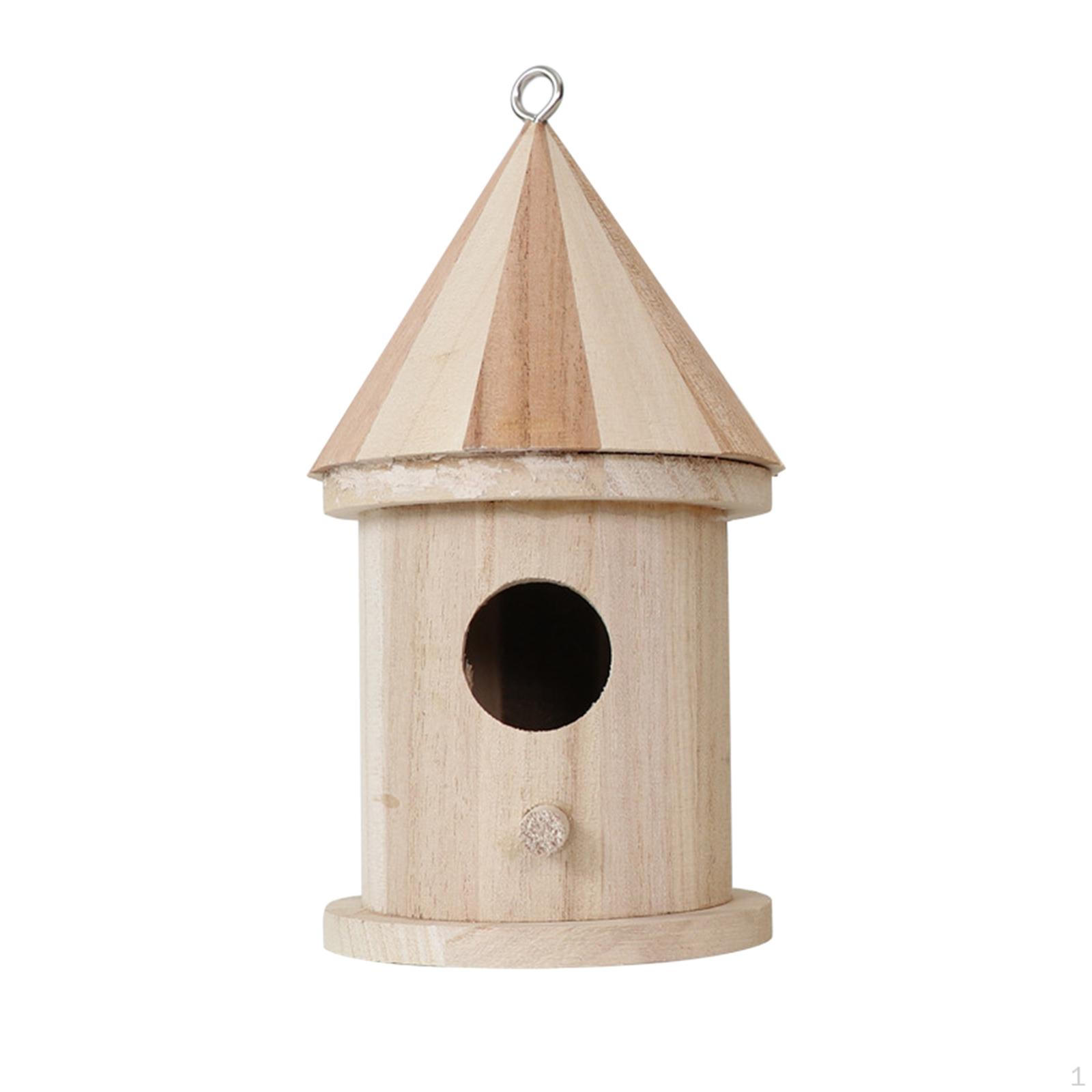 Hanging Birdhouse, Decorative Outdoor Bird Feeder for Hummingbirds and Round Hole