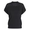 Shop   Women Simple Knit Cap Sleeve Tee Bom Wkn260017   Black