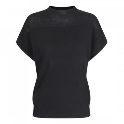 Shop   Women S Half Sleeve Raglan Knit Top Black Bom Wkn260017