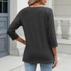 Women's V Neck 3/4 Sleeve Tops Casual T Shirts Basic Summer Tees Loose Fit Fall Pullover Tunic