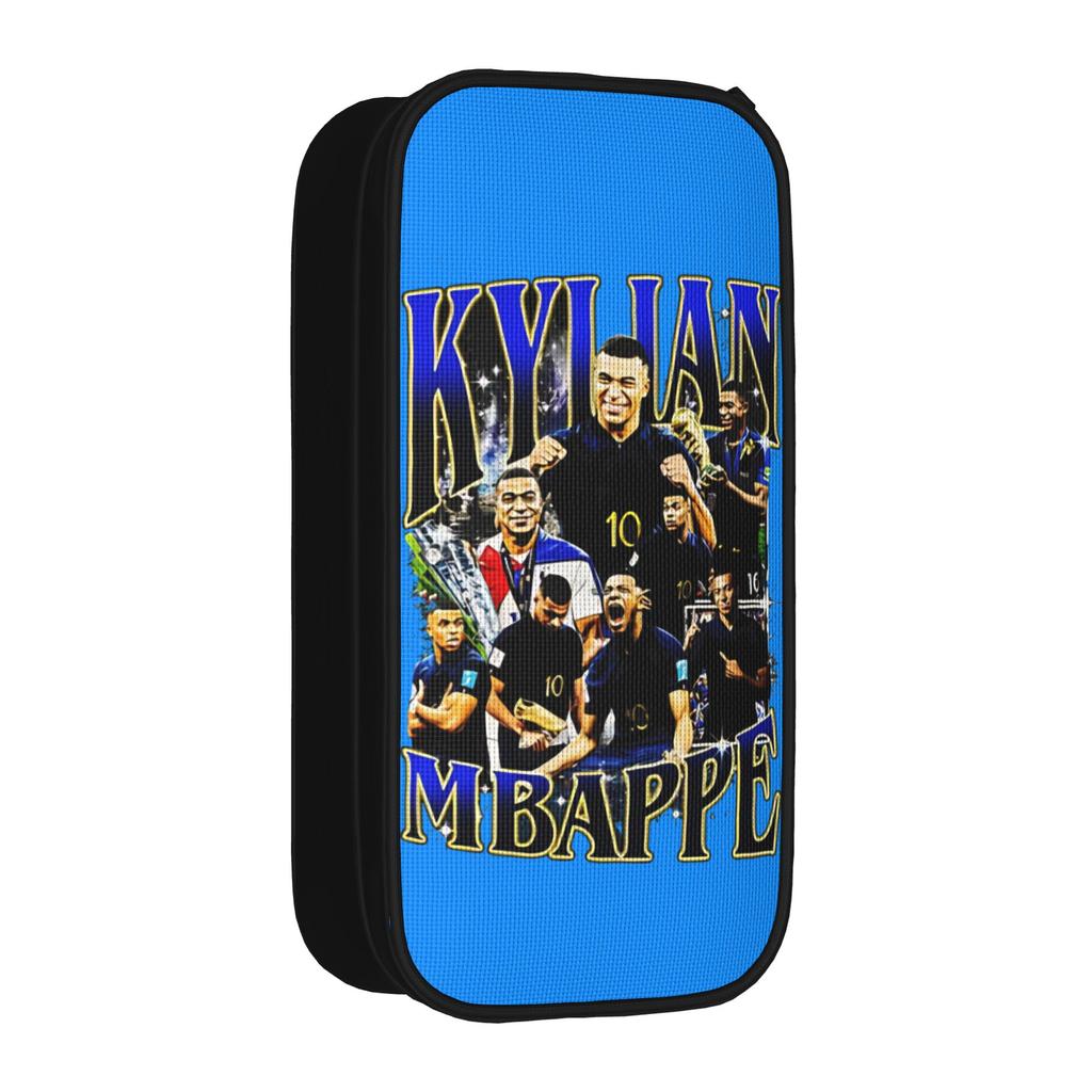 Fashion Retro Mbappe Pencil Cases Soccer Football Pencil Pouch for Student Big Capacity Bag Students School Cosmetic Stationery