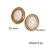 European & American Stainless Steel Mother-of-Pearl Stud Earrings, Luxurious Titanium Steel, Non-Fading Women's Ear Ornaments