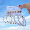iF ME Fashion Pearl Earring Set Women Luxury Butterfly Love Heart Gold Stud Earrings Resin Hoop Earrings Jewelry Accessories