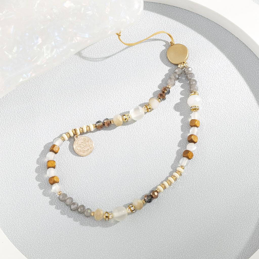 Bohemian mobile phone chain short wrist rope lanyard creative crystal beaded mobile phone anti-drop rope spot