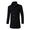 Men Jacket Warm Winter Trench Long Outwear Button Smart Overcoat 