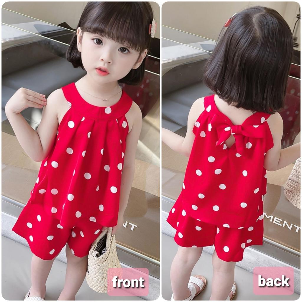 Sai Minnie Mouse Cosplay Set for Girls, Cotton, with Ribbon on the Back, Perfect for Christmas, Spring, Summer, Fall, and Winter, Polka Dots, Cute