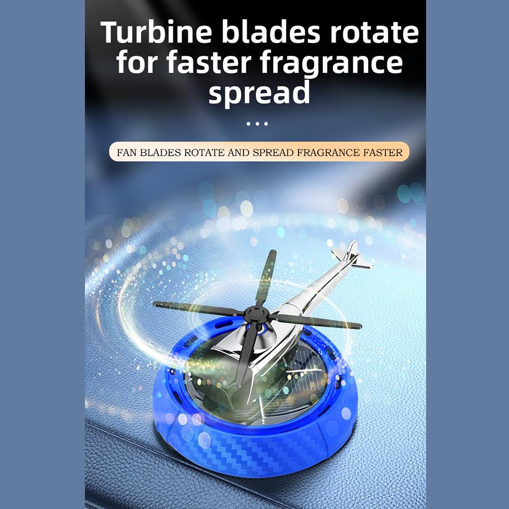 Automotive Solar Powered Rotating Diffuser with Helicopter Design for Aroma Diffusion and Neutralization in Car Interiors