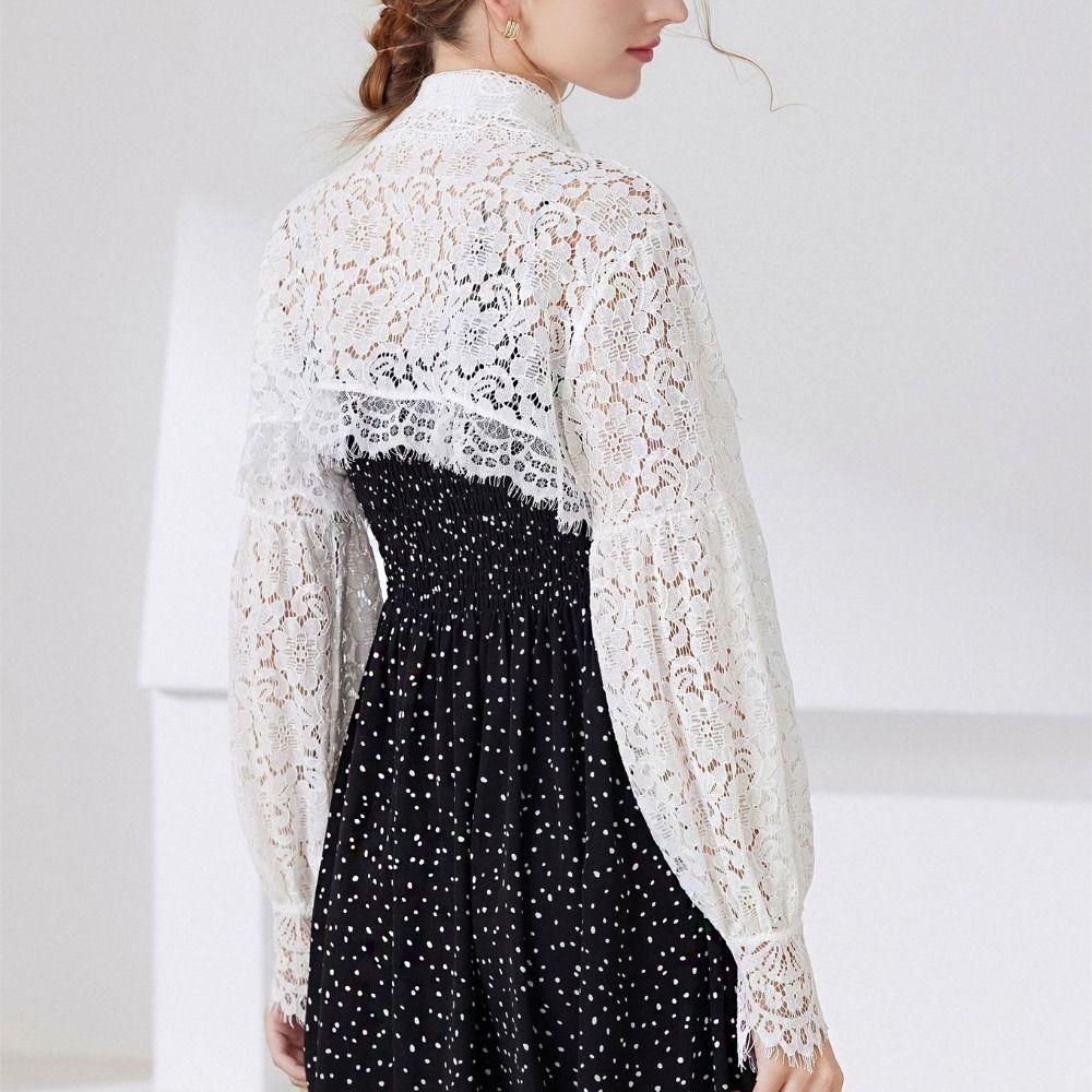 Hollow Out Lace Fake Collar Cape Flower Scarves Elegant Short Small Shirt  Female