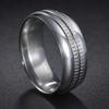 Fede in Tungsteno Nero Anelli Punk Trama d'Acciaio per Uomo Donna Scanalatura Fibra di Carbonio Anello alla Moda