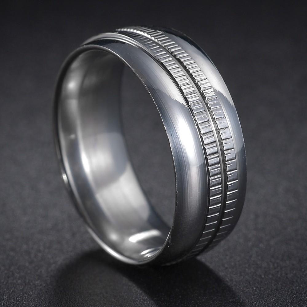 Fede in Tungsteno Nero Anelli Punk Trama d'Acciaio per Uomo Donna Scanalatura Fibra di Carbonio Anello alla Moda
