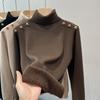 2024 Women's High-Quality Velvet Fleece High-Neck Slim-Fit Base Layer Sweater for Autumn/Winter
