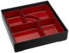 Masakado Bento Shokado DX Schwarz x x Produkt 72860 Schachtel, 7,5 Trennwand, Rand, Zinnoberrot, Größe ca.. W22.5 T22.5 H6cm, Code