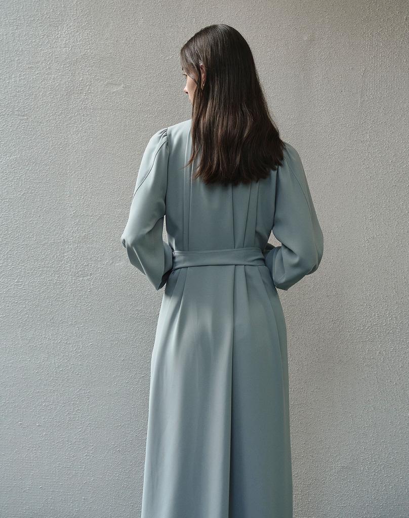 GIEMAR Round Neck Long Dress Green