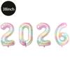 40Inch Big Foil Birthday Balloons Helium Number Balloon 2026Happy New Year Wedding Party Decorations Shower Large Figures Globos