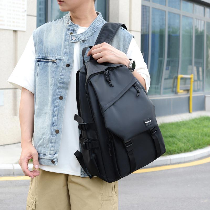 Men's Backpack Large Capacity Travel Leisure Solid Color Computer Backpack Fashion Men and Women Students Schoolbag