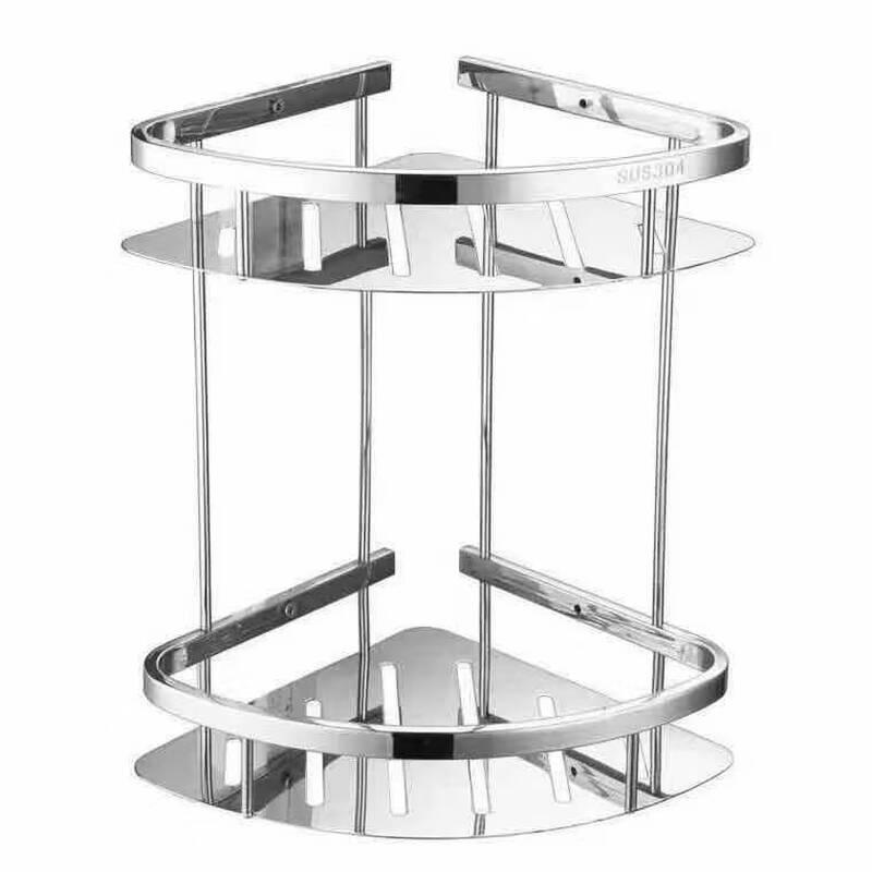 304 Stainless Steel Punch-Free Bathroom Corner Shelf