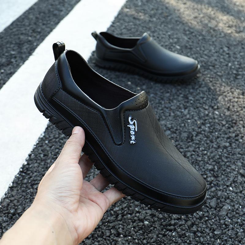 

Весенние и осенние дождевые ботинки мужские низкие короткие резиновые сапоги кухонная нескользящая водонепроницаемая обувь строительная обувь мужская на толстой подошве износостойкая 39