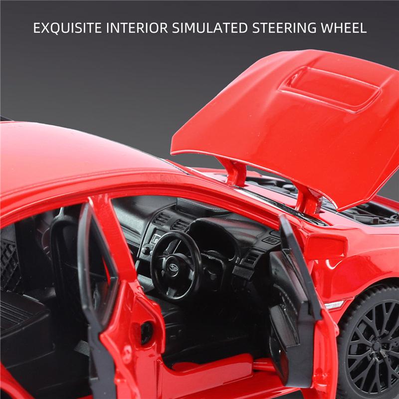1/30 Subaru Impreza WRX STI Alloy Sports Car Model Diecast Metal Racing Vehicles Car Model Sound Light Simulation Kids Toys Gift