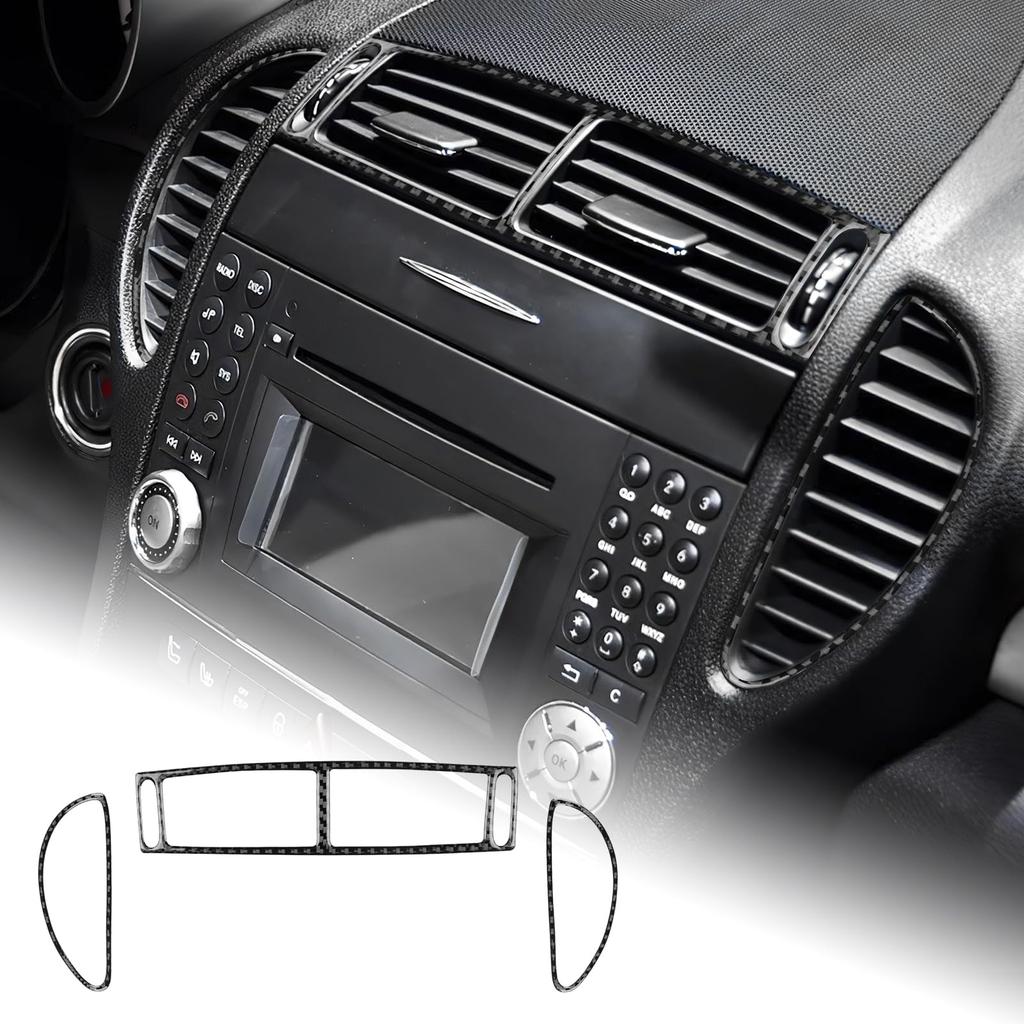 AIRSPEED Carbon Fiber Interior Center Control Air Conditioning Vent Sticker for SLK R171 Interior with Tape Mercedes-Benz (2nd Generation, 2004-2010)