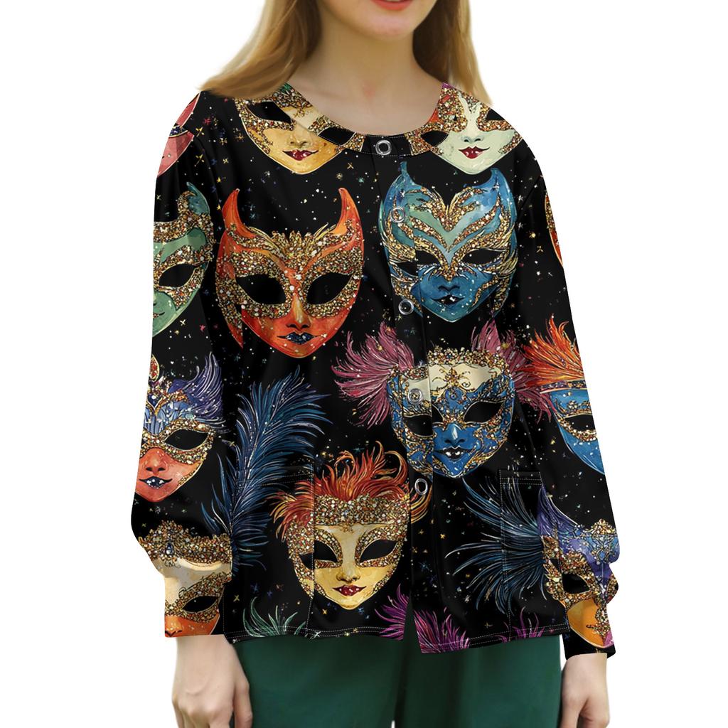 Women's Casual Long Sleeve Single Breasted Printed Dry- Top