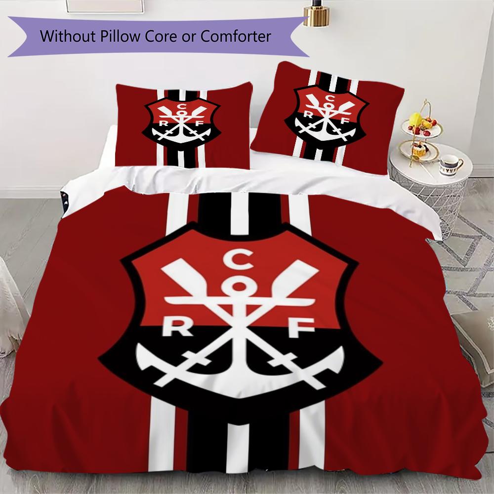 CR Flamengo Pattern Bedding Uilt Set Uilt Cover Pillowcase Home Decoration Birthday Gift (1 * Duvet Cover + 2 * Pillowcase Without Core)