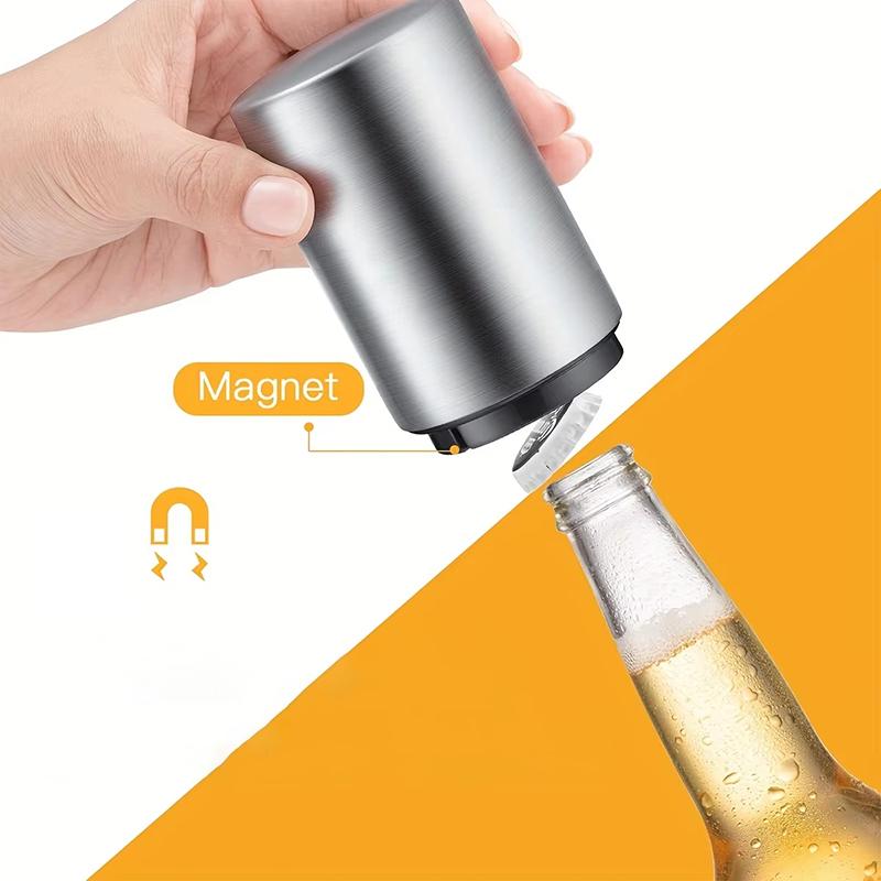 Stainless Steel Automatic Beer Bottle Opener Magnetic Beer Bottle Opener Portable Beers Bottles Openers Bar Kitchen Tools