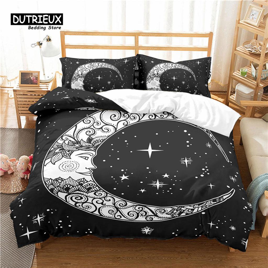 Comforter Luxury 3D Sun And Moon Print Home Living Comfortable Kid Bedding Set Queen And King Eu/Us/Au/Uk Size