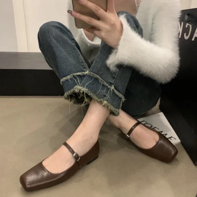 2024 Spring Single Shoes Fashion Shallow Slip On Women Flat Shoes Ladies Casual Outdoor Ballerina Shoe flats lolita shoes