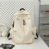 Vintage Solid Color Schoolbag  New Water-Resistant Large Capacity Student Backpack for High School