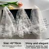 Fashion White Woven Floral Lace Hair Scarf Wraps Breathable Sweet Triangle Headscarf Retro Hair Band Photo