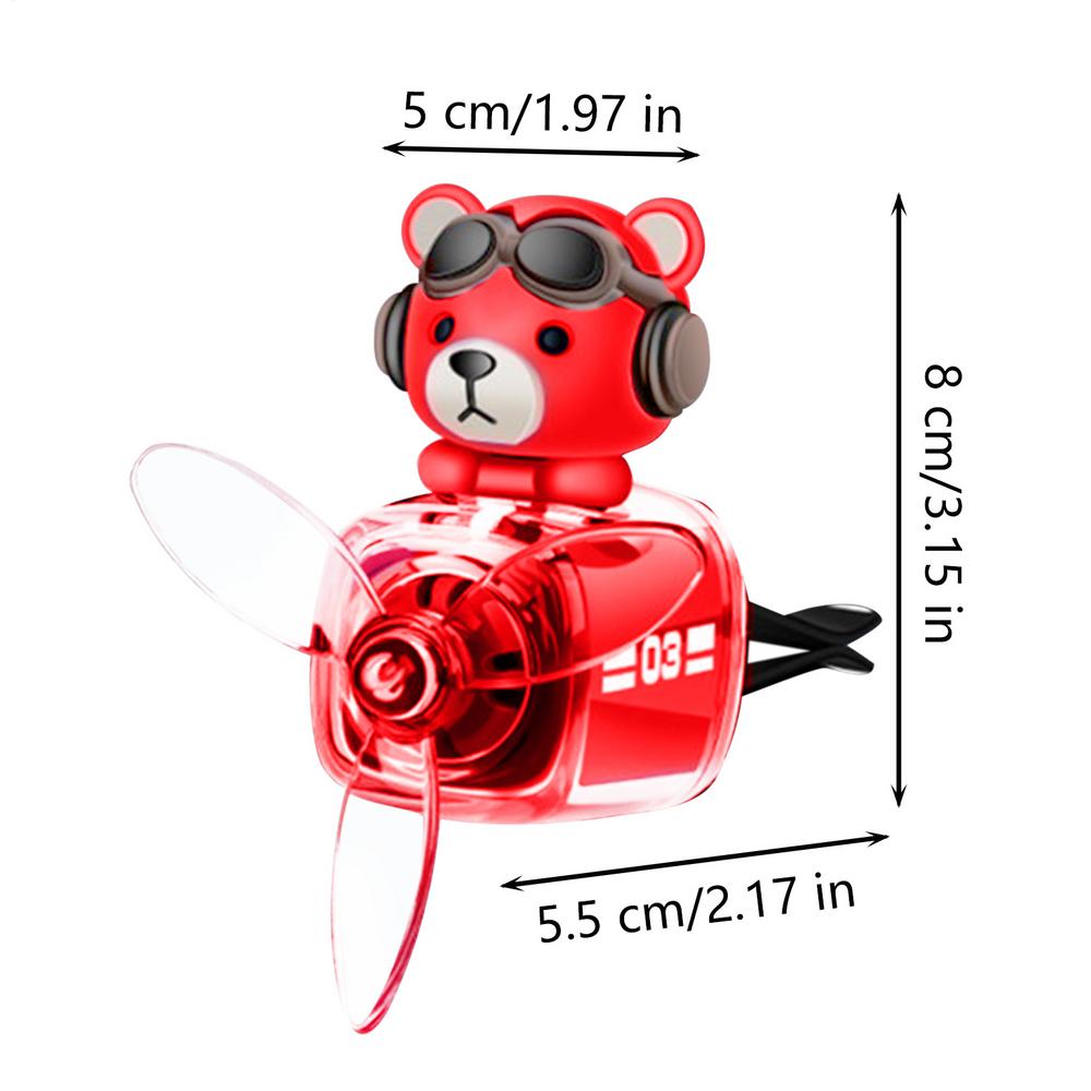 Cartoon Bear Pilot Car Fresheners Vent Clip Automotive Air Outlet Propeller Car Diffuser Outlet Fan Fragrance Fresheners