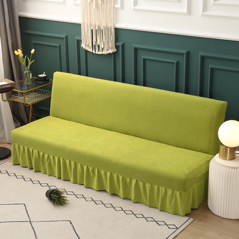 New Solid Color Sofa Bed Skirt Cover in Living Room with Pretty Hem Fashion Design Armless Chaise Cover Lounge Fundas Para Sofás