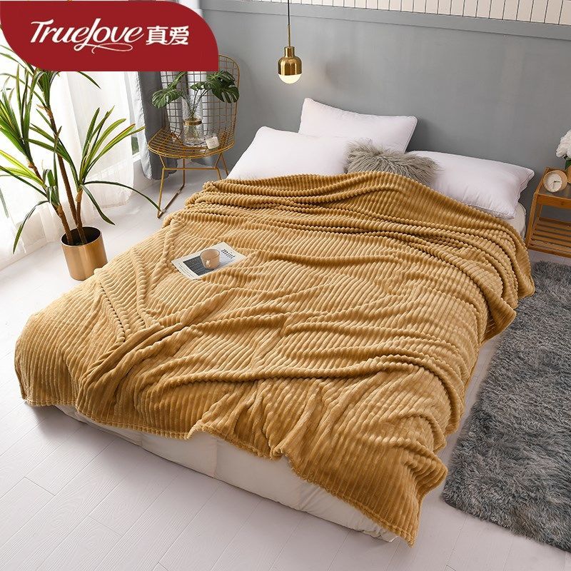 Flannel Blankets Soft Skin-friendly Solid Home Casual Nap Bedclothes Mechanical Wash Warm Fleece Blanket Bed Sofa Lightweight