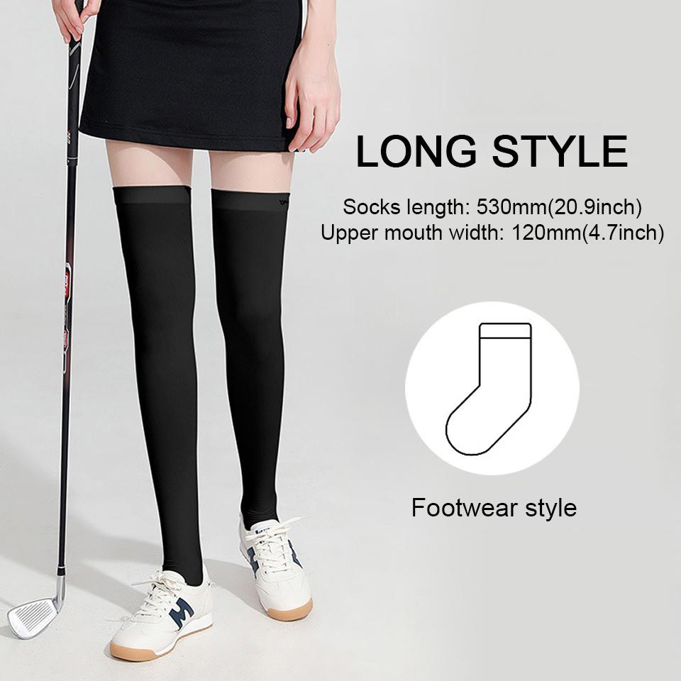 1Pair Summer Ice Silk Stockings Sun Protection Thigh High Quality Socks Breathable Non-Slip Slimming Leg Socks Golf Athletic