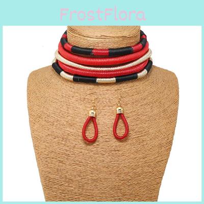 Ethnic Inspired Jewelry Set With Mixed Material Necklace And Earrings For Spring 2025