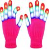 Light Up Gloves Led Gloves Rave Cool Toys Gifts For Kids Teens Boys Girls Christmas Stocking Stuffers Party Favors (ages 10-16, Pink)